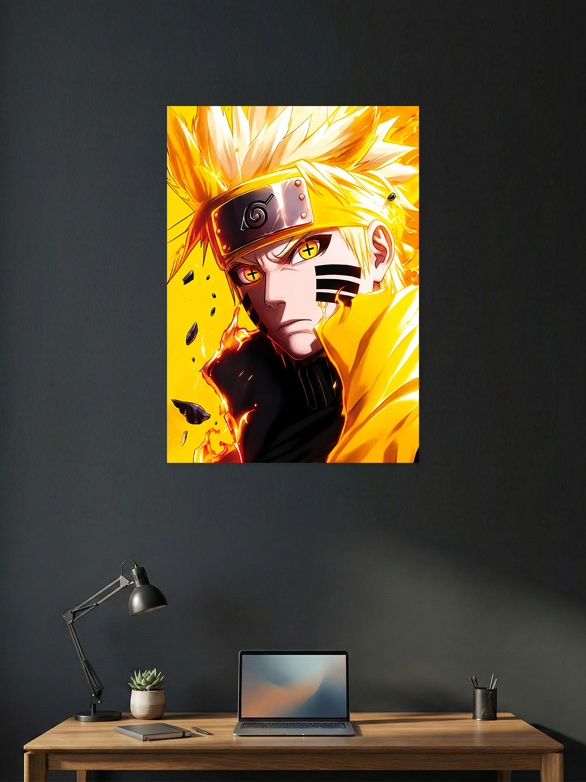 Naruto Uzumaki Kurama Chakra Mode Anime Poster | Naruto Shippuden Wall Art