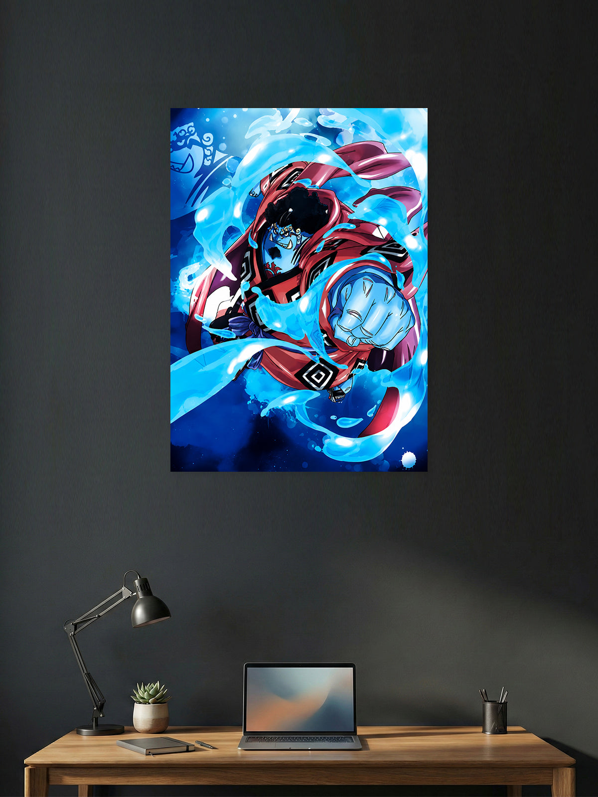 Jinbe One Piece anime wall poster featuring Knight of the Sea and Fish-Man Karate inspired premium HD artwork for bedroom, gaming room, office, and anime room decor.