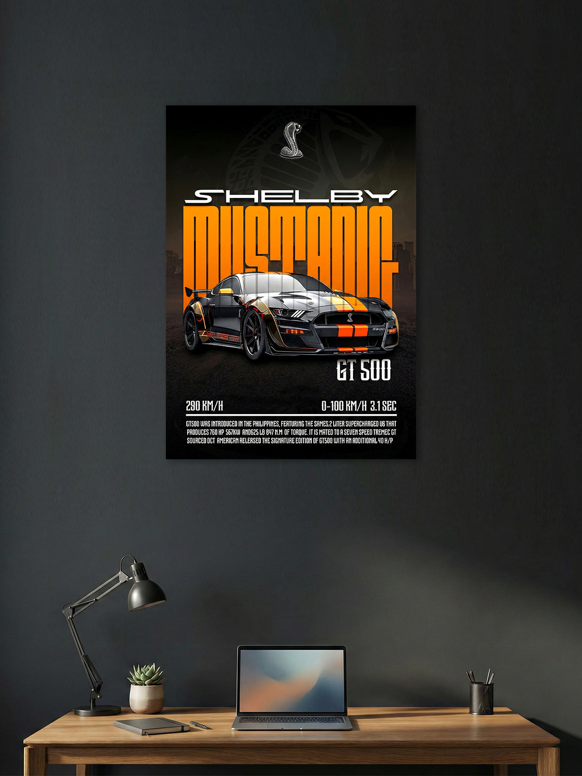 Shelby Mustang GT500 Wall Poster – Muscle Car Performance Art