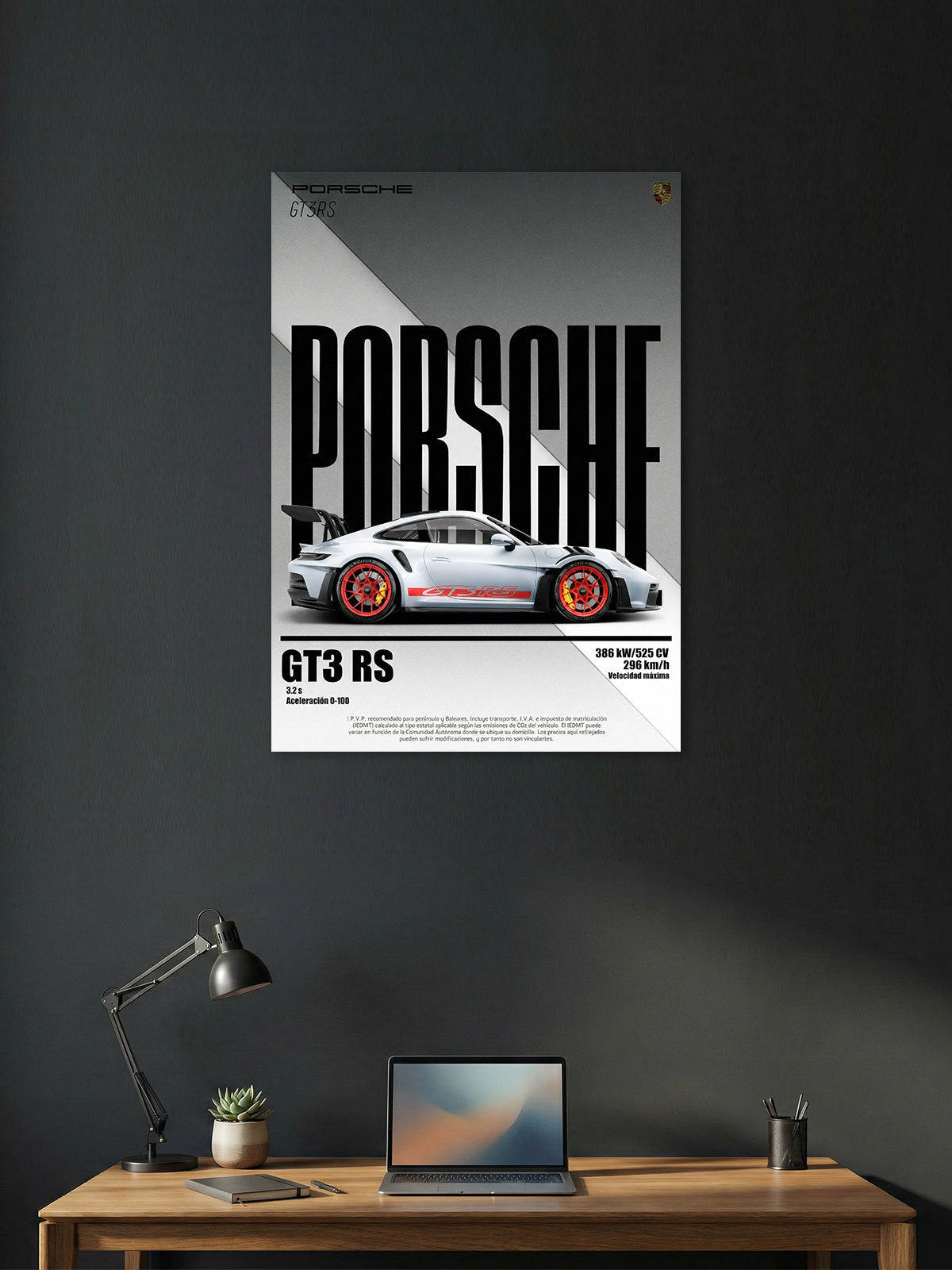 Porsche GT3 RS Wall Poster – Motorsport Performance Art