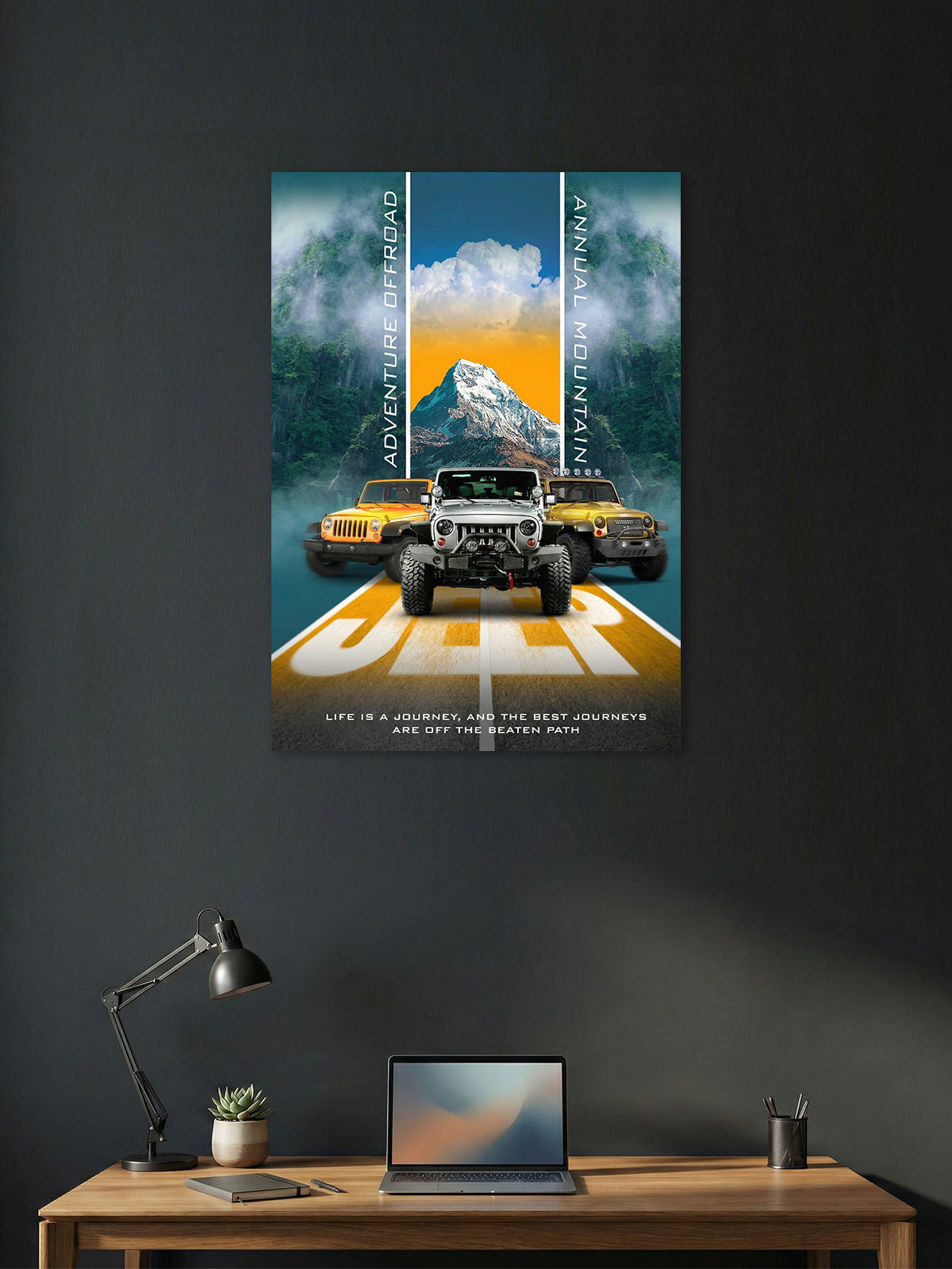 Jeep Offroad Adventure Wall Poster – Mountain Trail Explorer Art