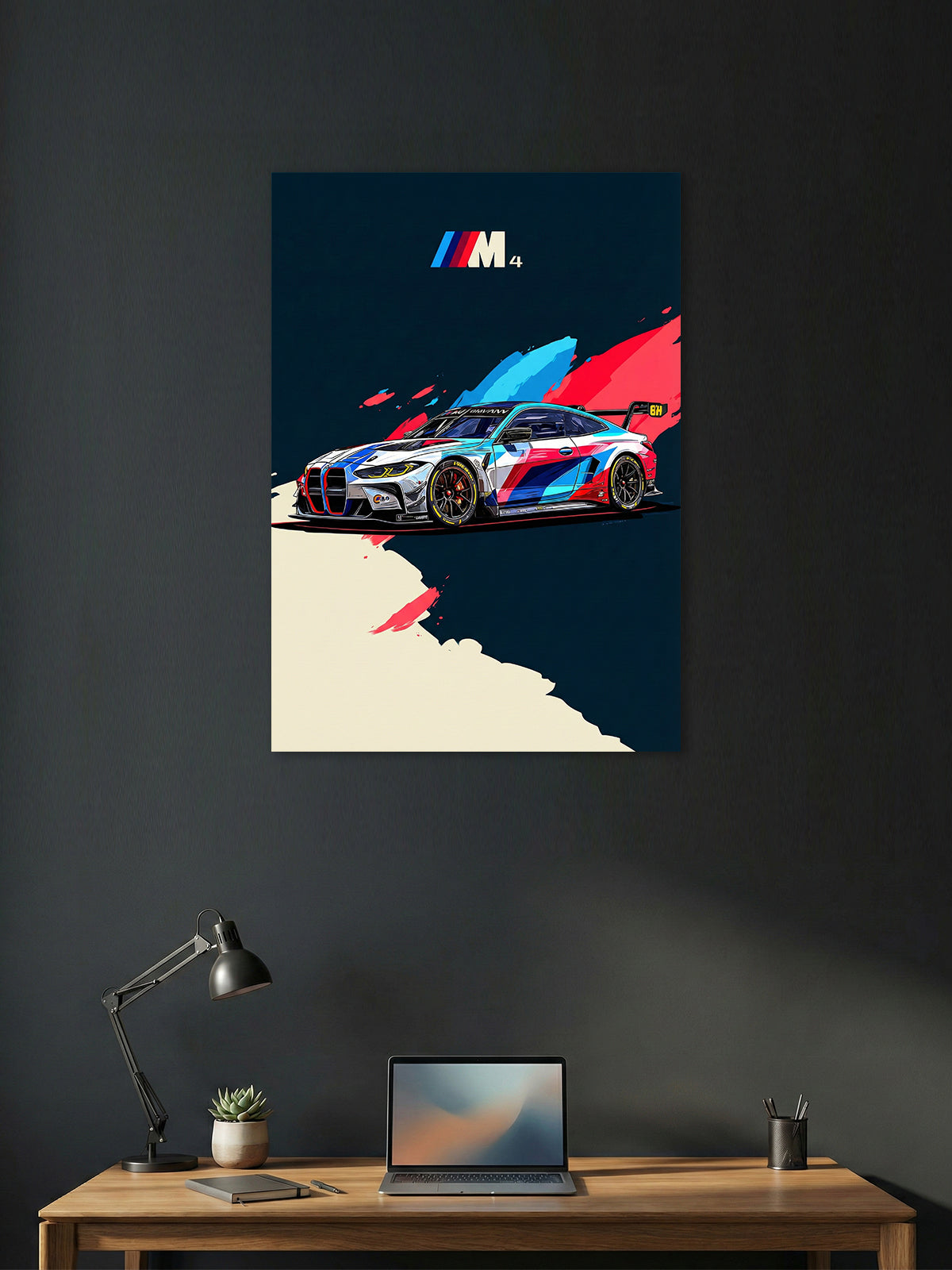 BMW M4 Wall Poster – Motorsport Art Performance Design