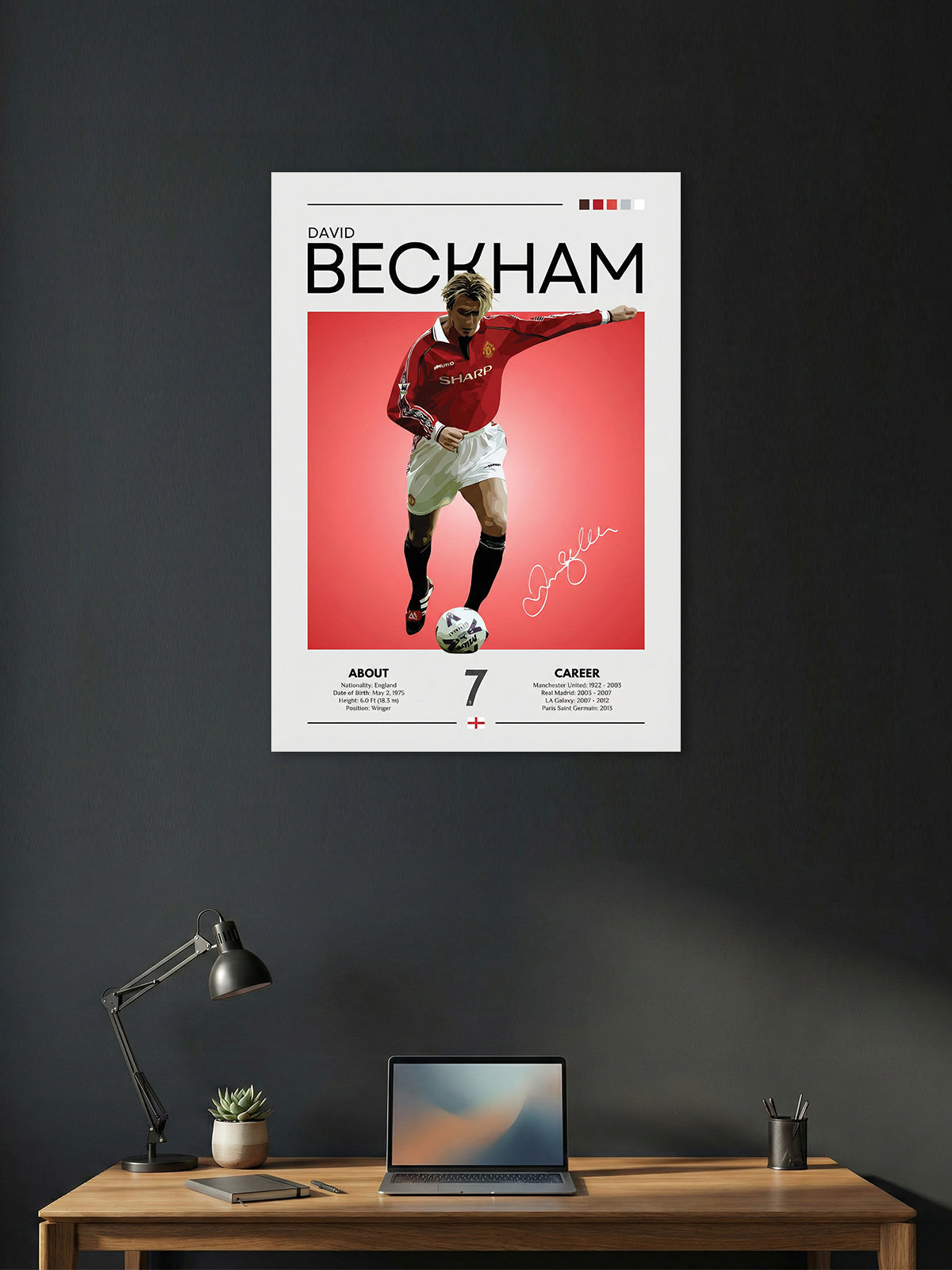 Golden No. 7 – Classic Football Playmaker Wall Poster