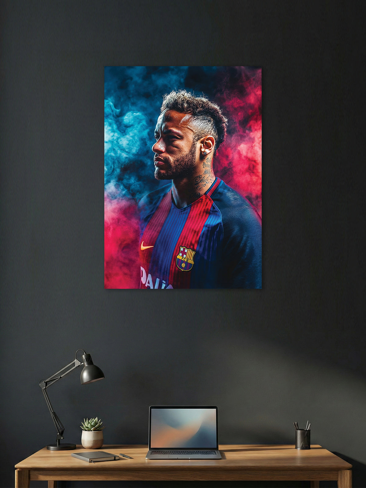 Electric Flair – Creative Forward Portrait Football Wall Poster
