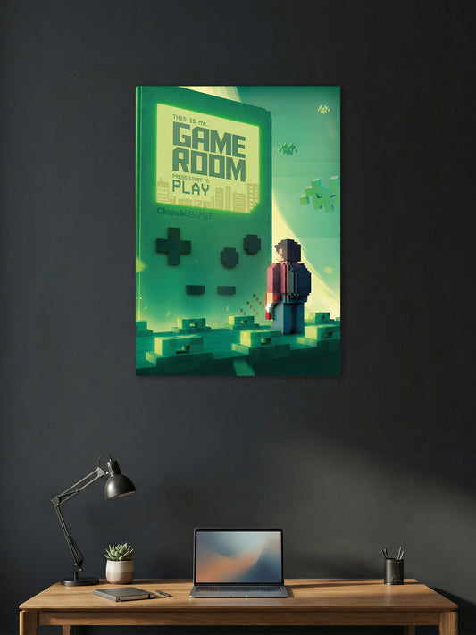 This Is My Game Room Retro Poster – Pixel Gaming Wall Art