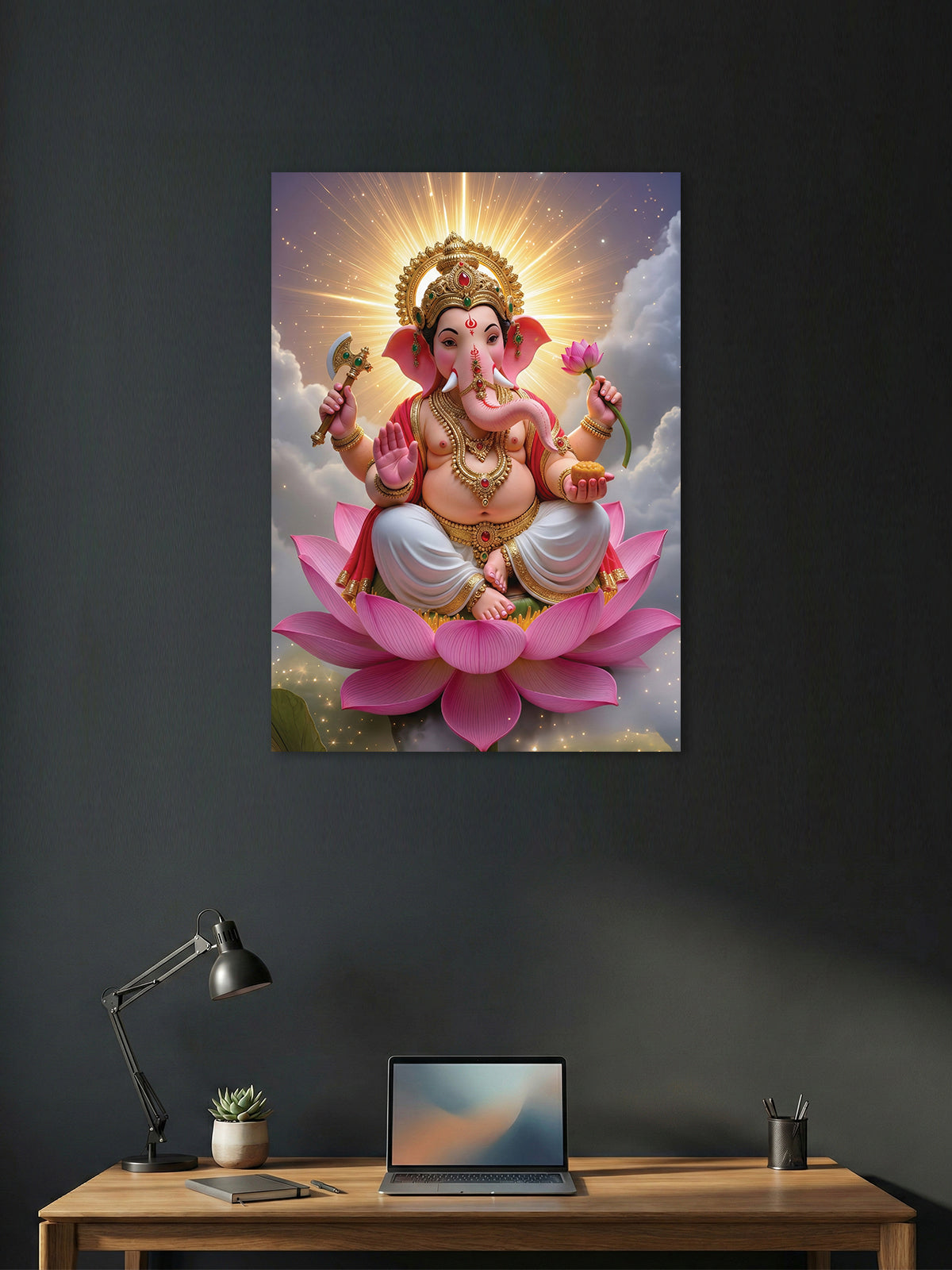 Shri Ganesha – Lotus Blessings Poster