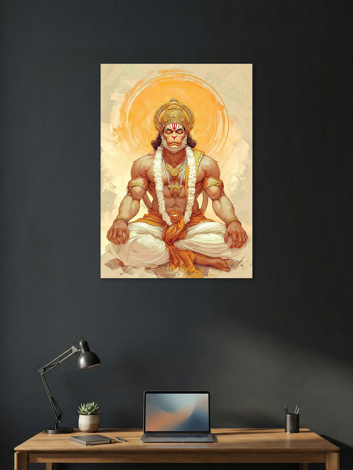 Meditating Hanuman Ji Wall Poster