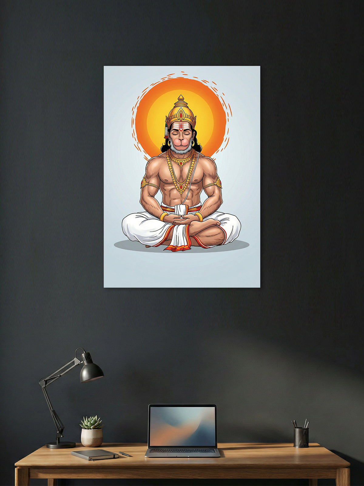Hanuman Ji Meditating Wall Poster
