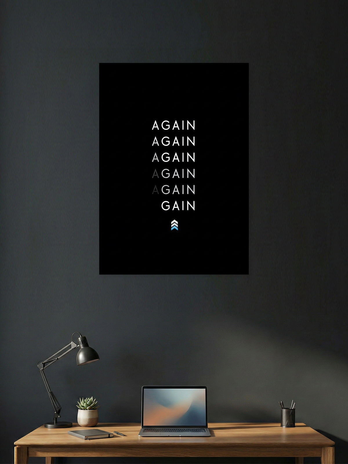Again Until You Gain – Consistency Motivation Poster