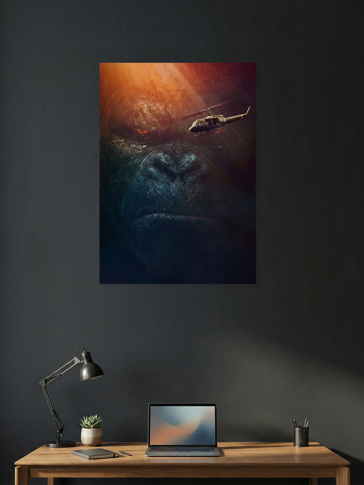 Giant Ape Cinematic Poster – Dark Adventure Jungle Wall Art