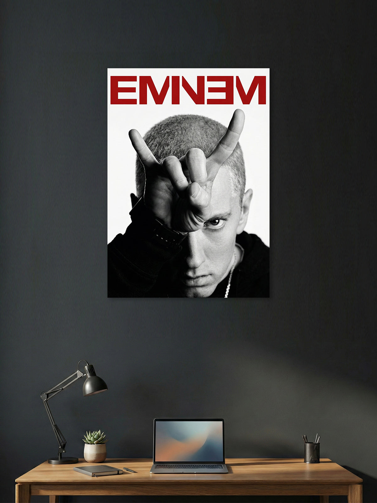 Eminem Icon Poster – Black & White Hip-Hop Rap Wall Art
