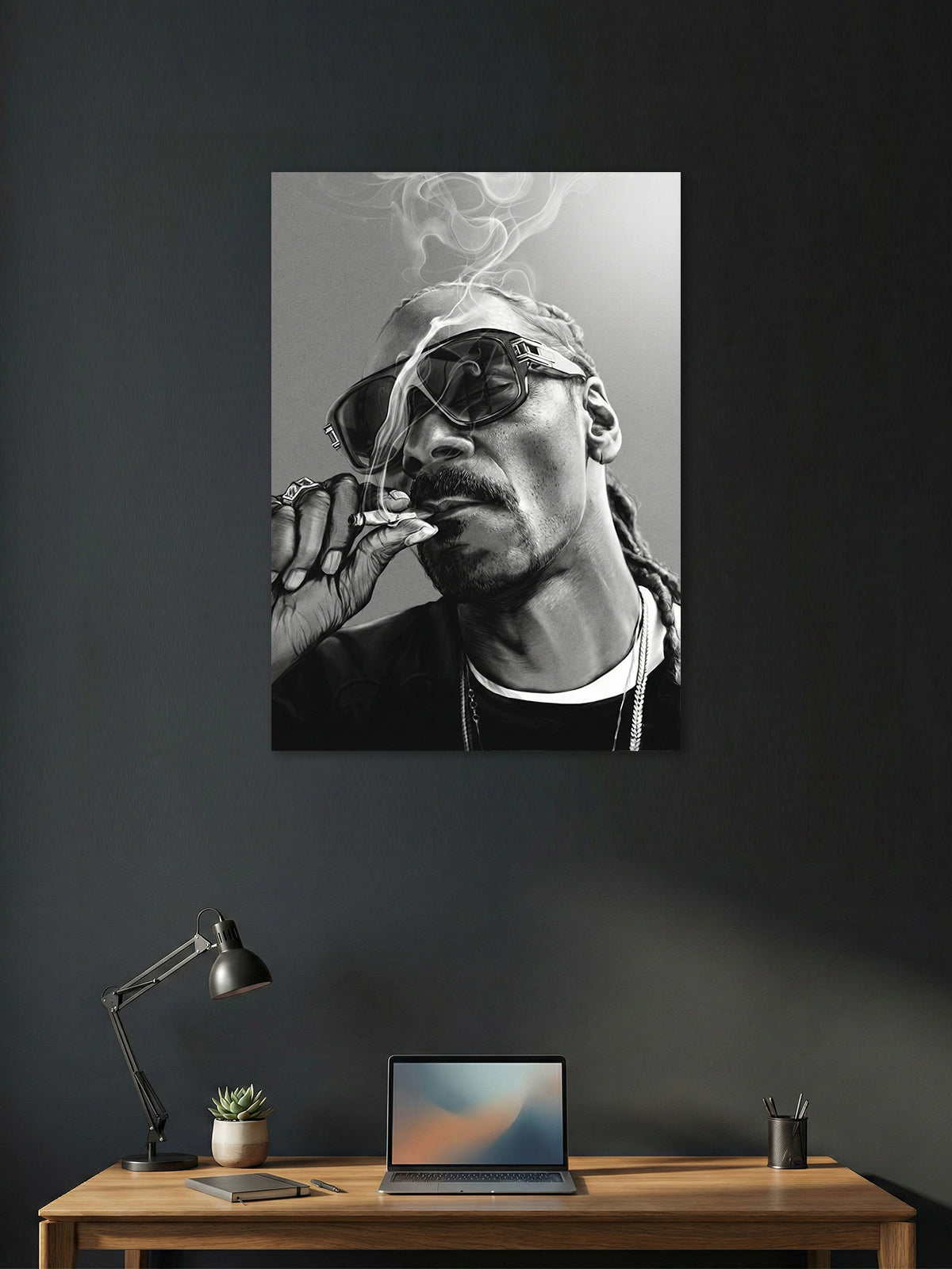 Snoop Dogg – Monochrome Smoke Portrait Poster
