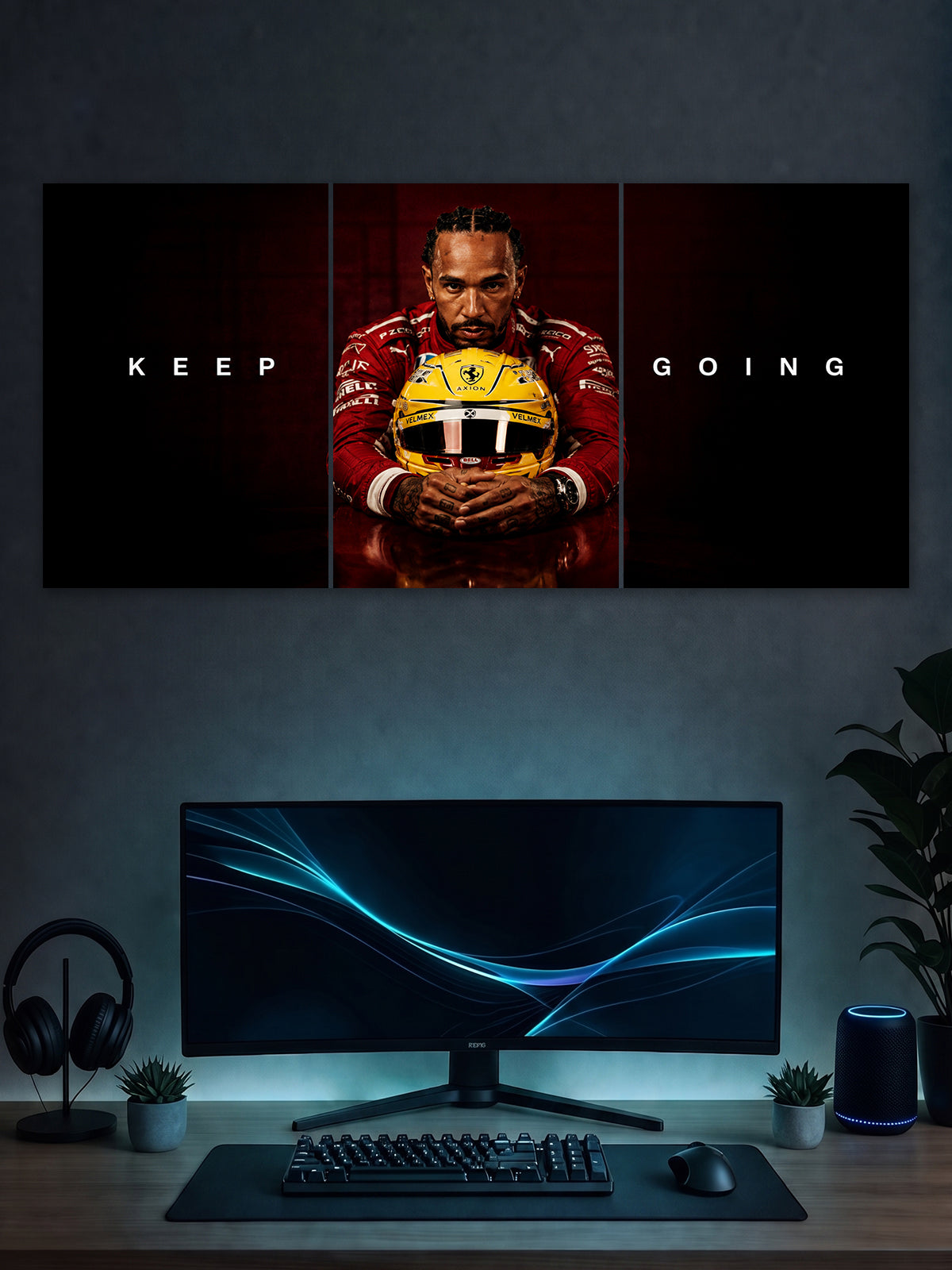 SHDW.STICK Keep Going F1 Racing Split Poster – Lewis Hamilton Motorsport Wall Art