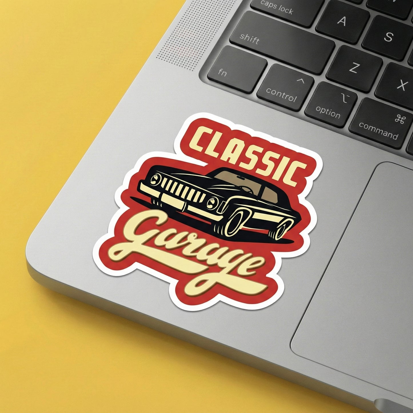 Classic Garage Vintage Car Sticker – Retro Muscle Car Decal