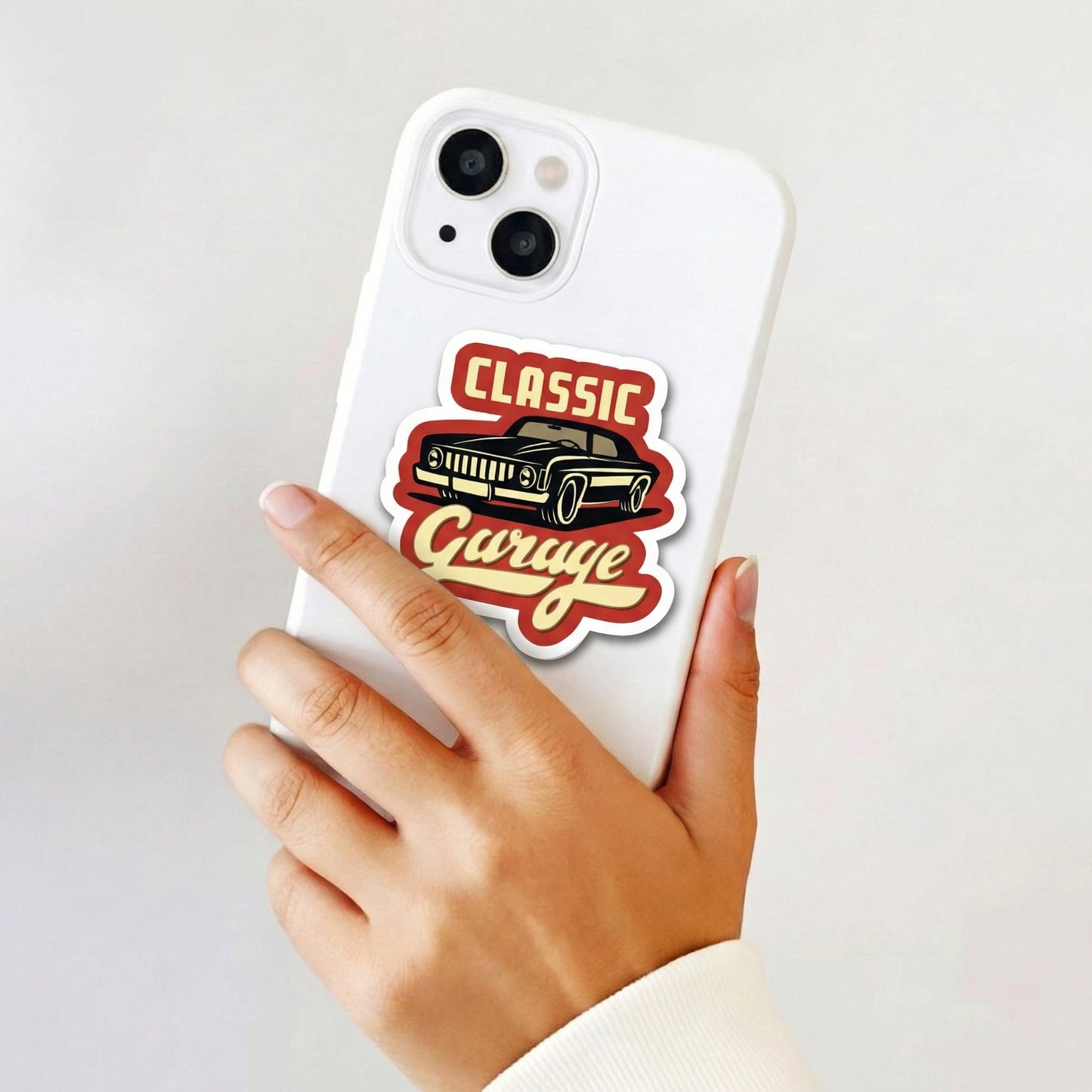 Classic Garage Vintage Car Sticker – Retro Muscle Car Decal