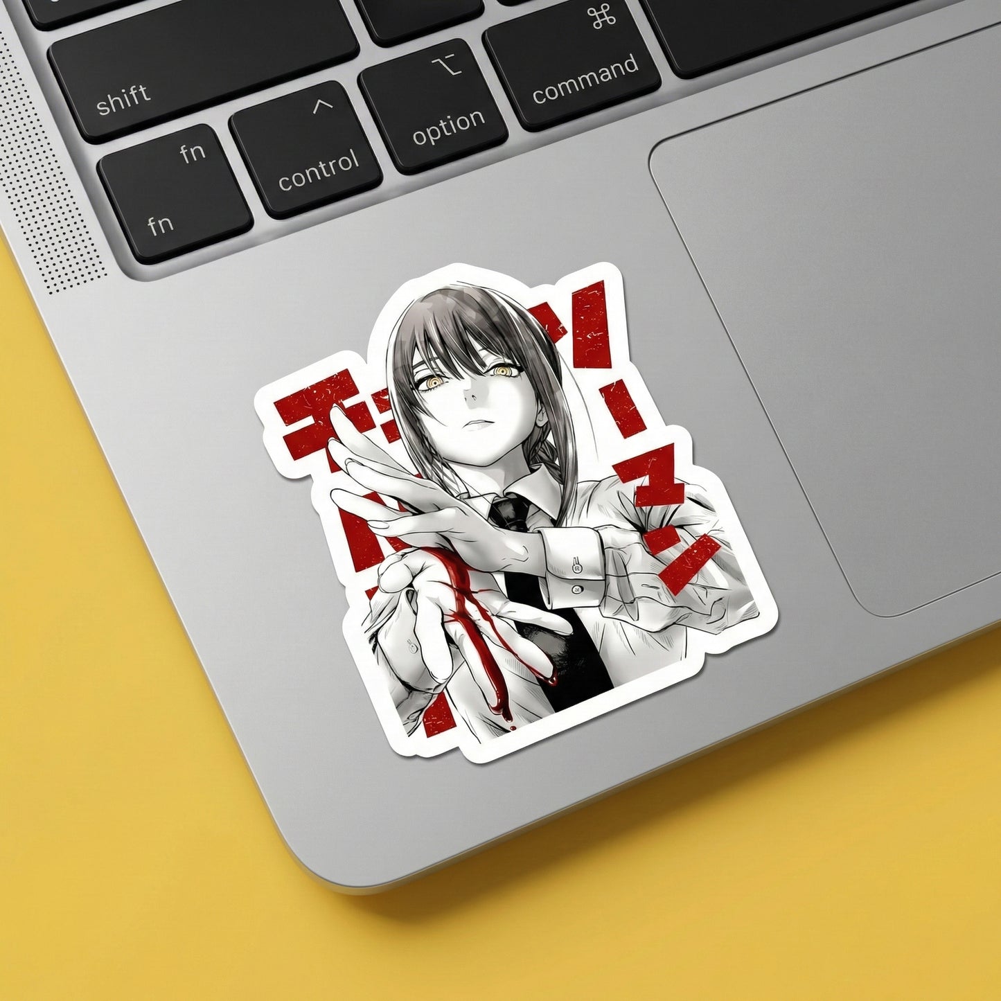 Anime Girl Red Accent Manga Sticker