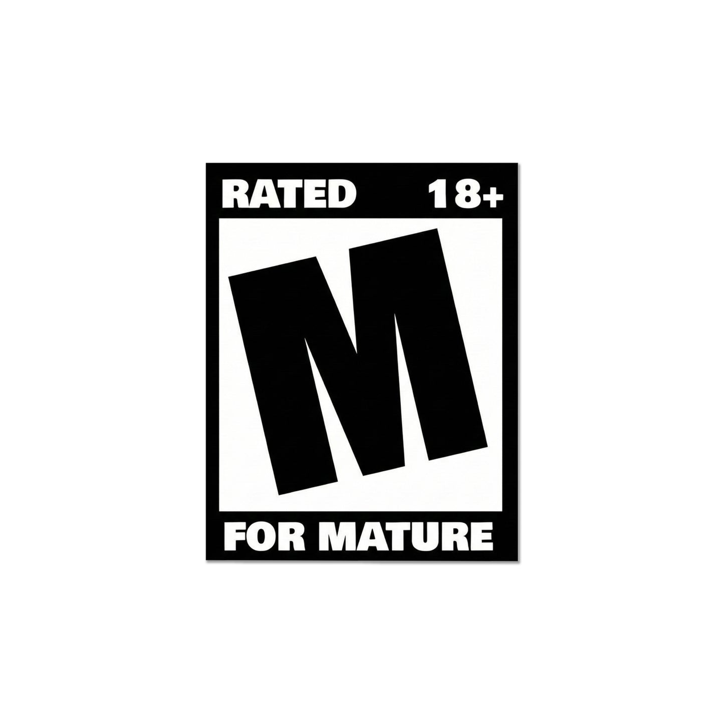 Rated 18+ Mature Content Sticker – Bold Warning Label Decal