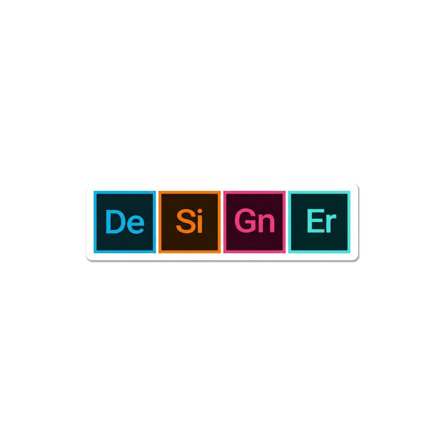 Designer Typography Sticker – Color Block Graphic Decal