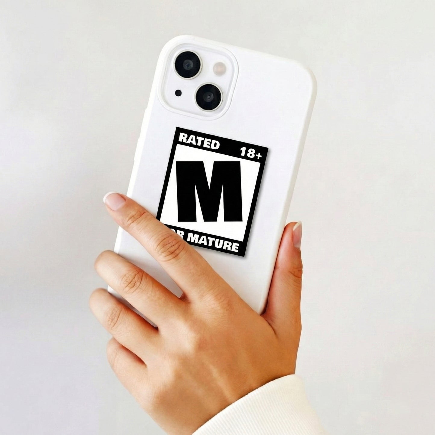 Rated 18+ Mature Content Sticker – Bold Warning Label Decal