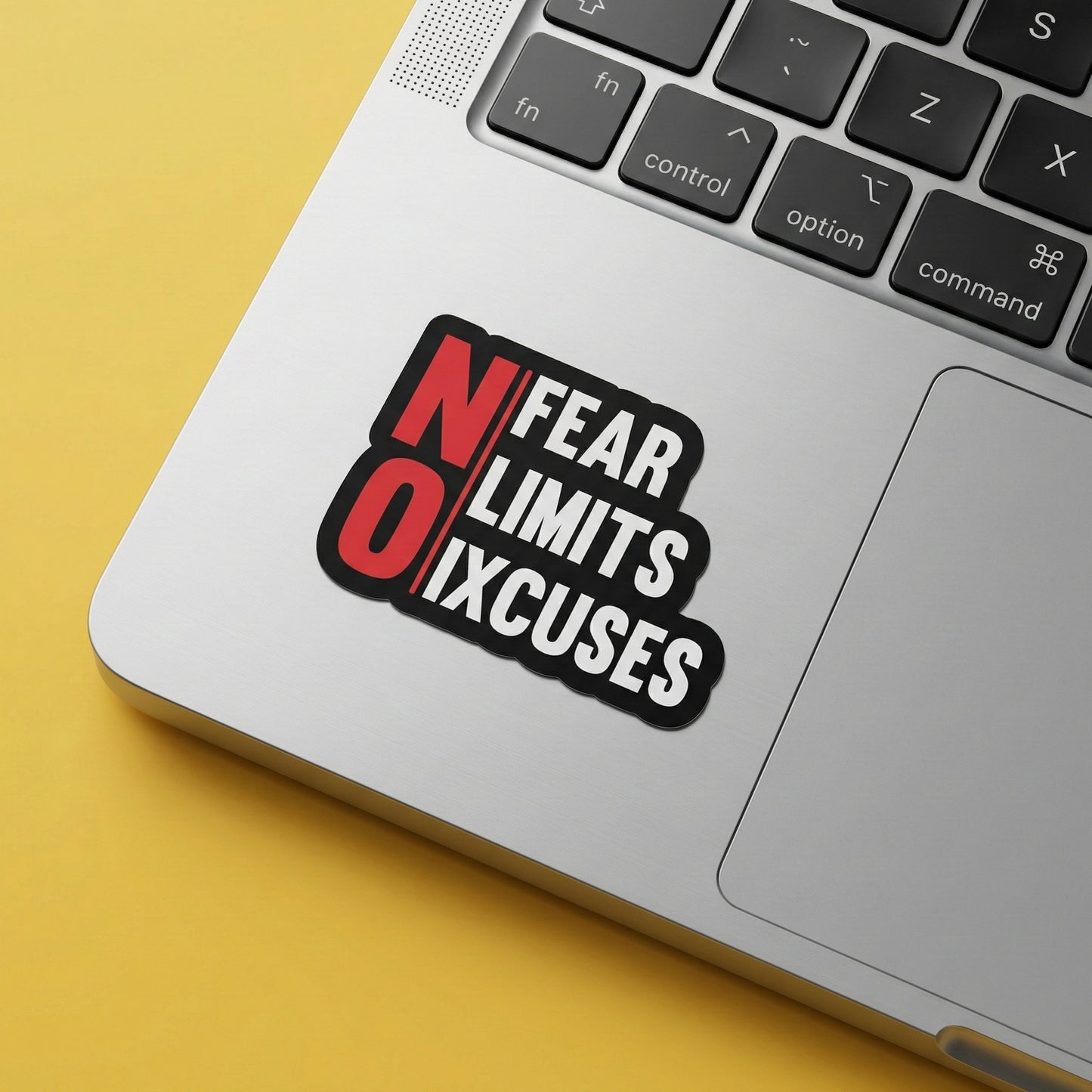 No Fear No Limits No Excuses Motivational Quote Sticker