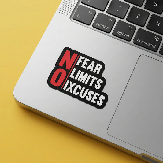No Fear No Limits No Excuses Motivational Quote Sticker