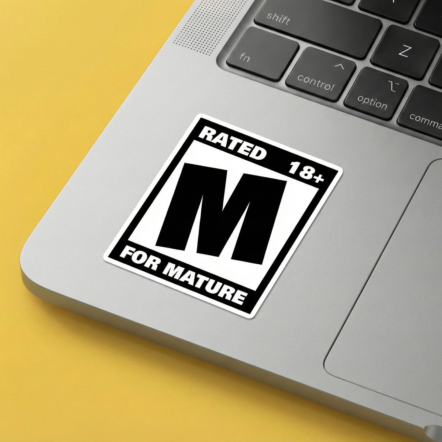 Rated 18+ Mature Content Sticker – Bold Warning Label Decal