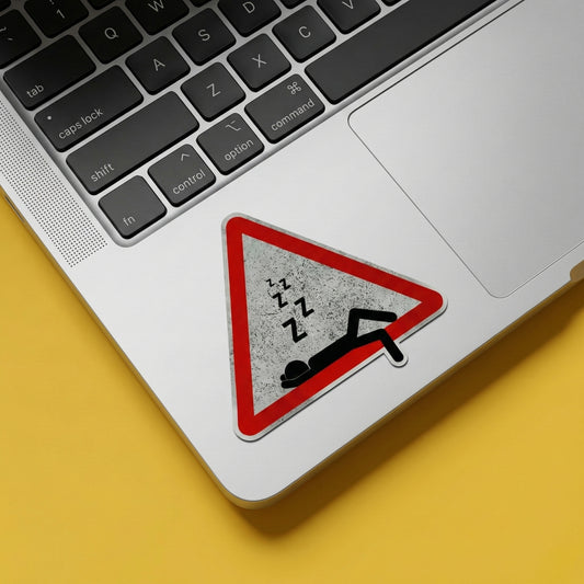 Sleeping Warning Sign Sticker