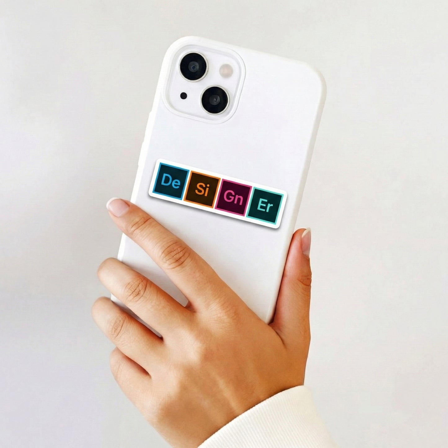 Designer Typography Sticker – Color Block Graphic Decal