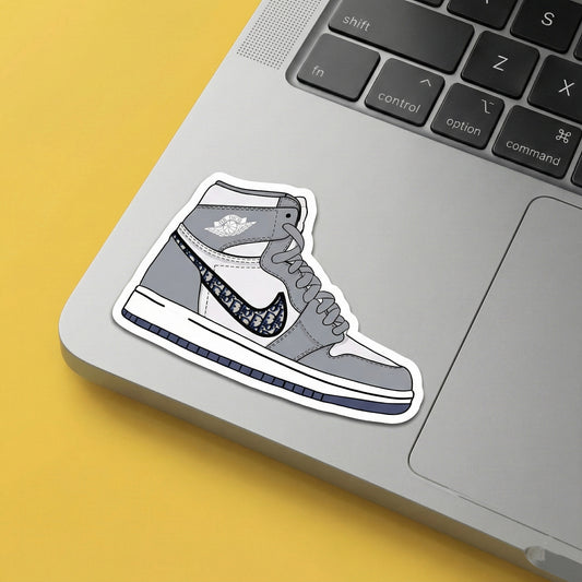 Luxury High-Top Sneaker Illustration Sticker