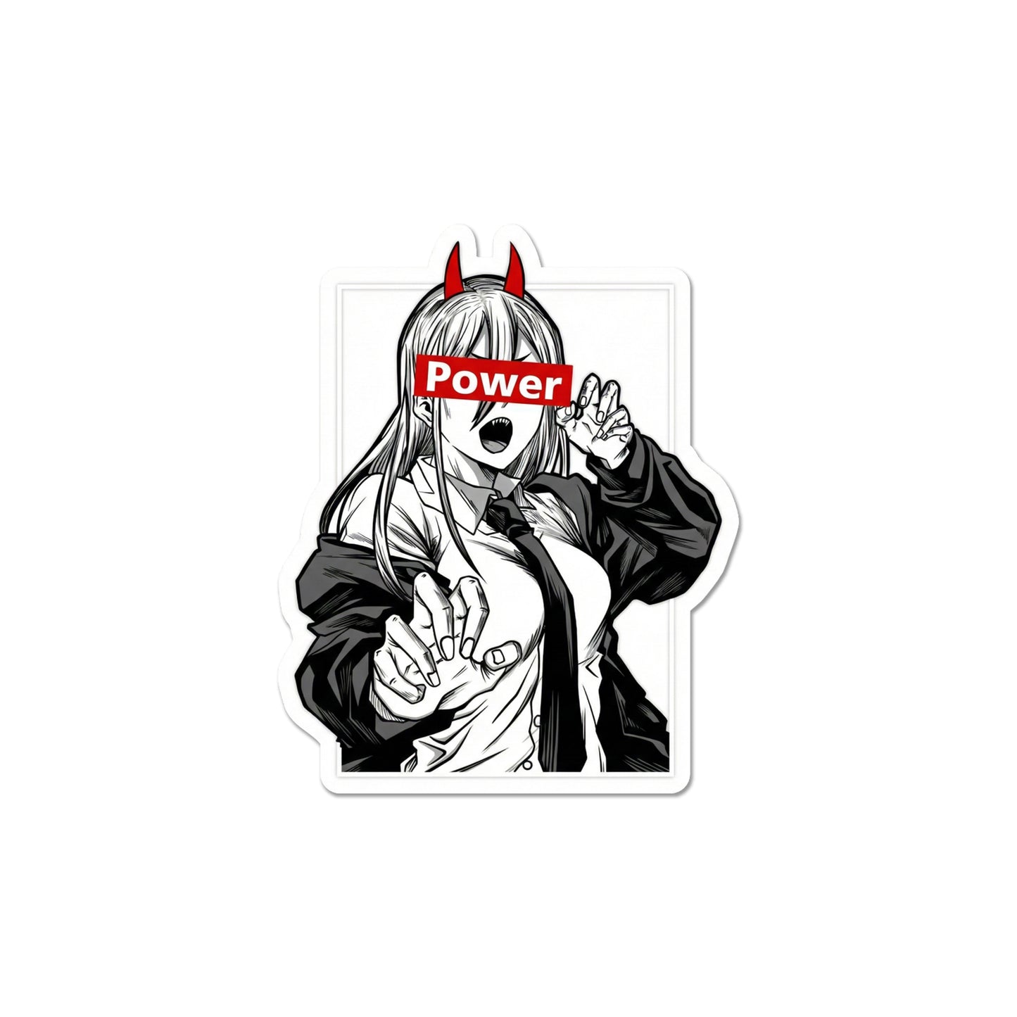 Anime Devil Girl “Power” Inspired Sticker