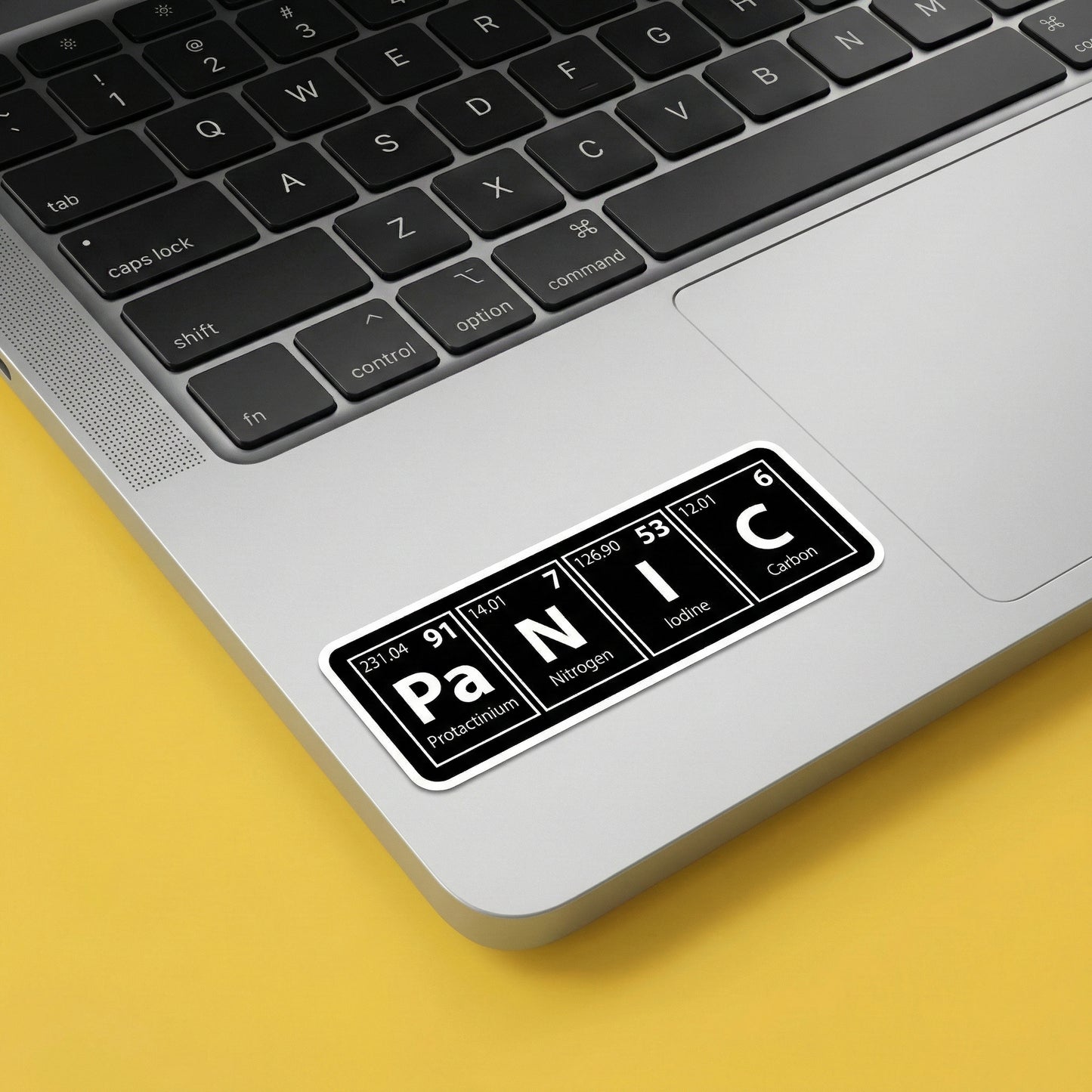 Panic Periodic Table Sticker – Science Humor Chemistry Decal