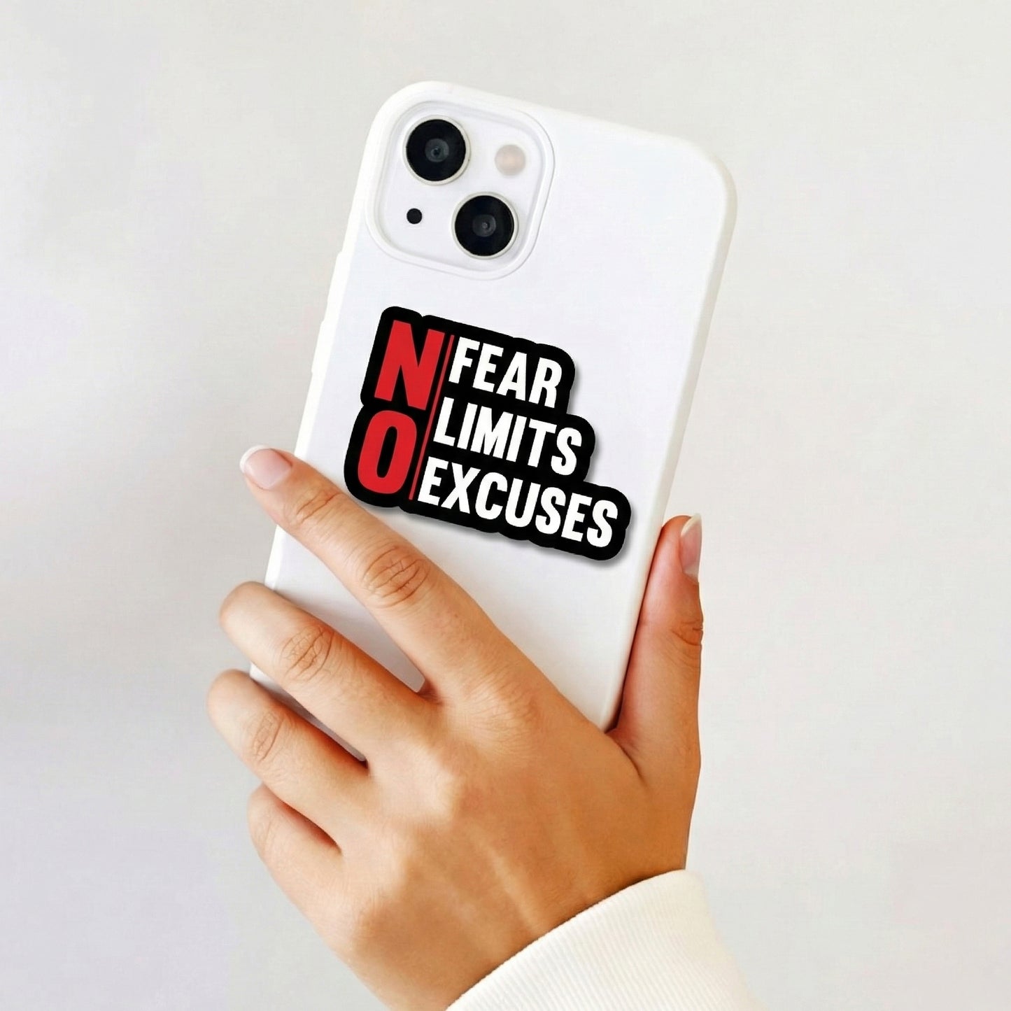 No Fear No Limits No Excuses Motivational Quote Sticker