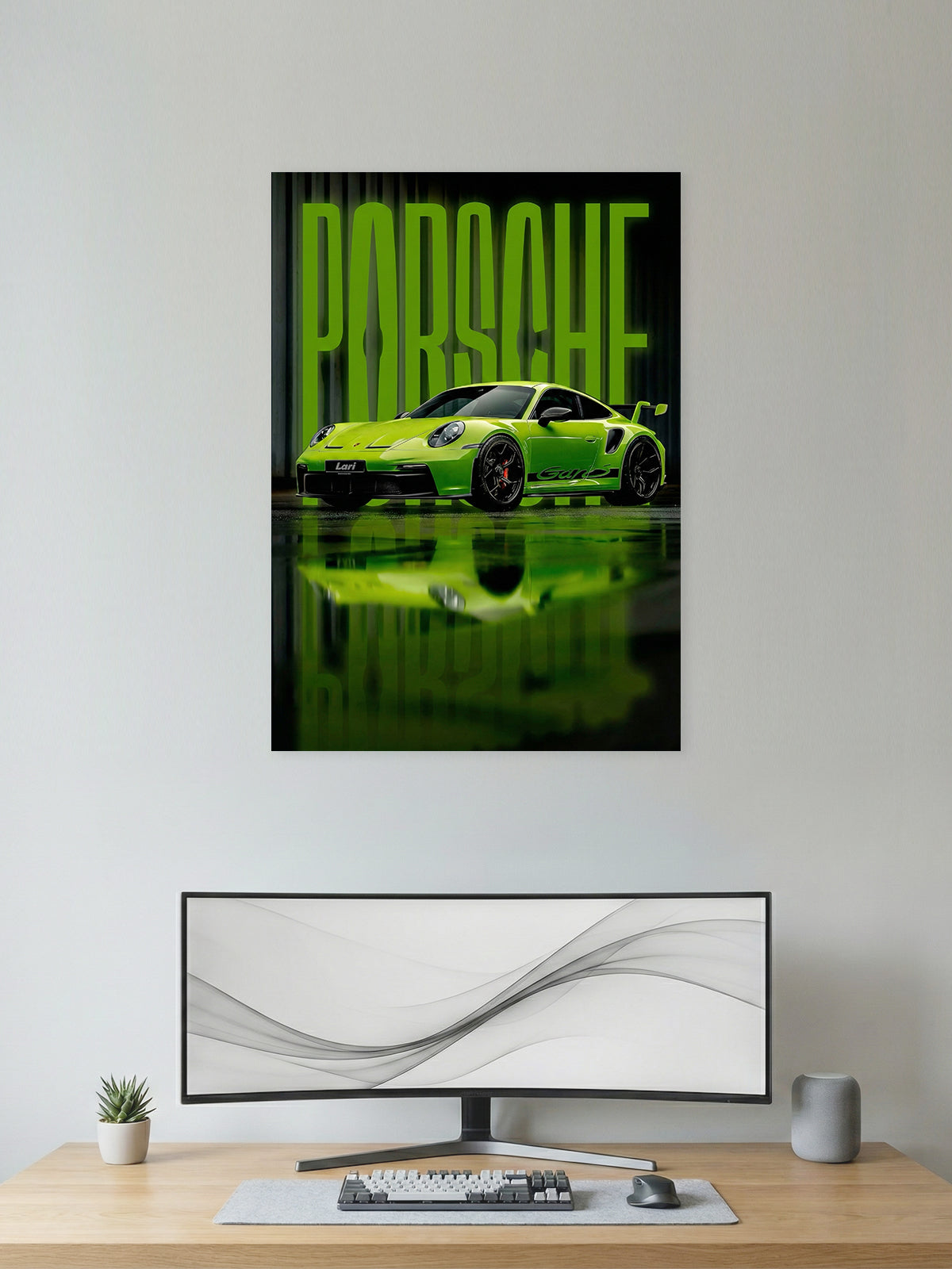 Porsche 911 Green Edition Wall Poster – Premium Sports Car Art
