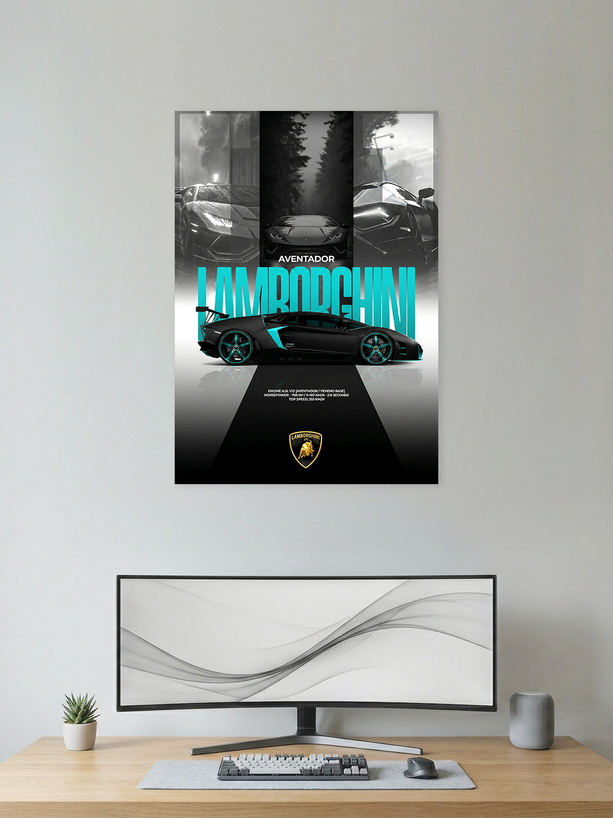 Lamborghini Aventador Wall Poster – Luxury Supercar Art Print