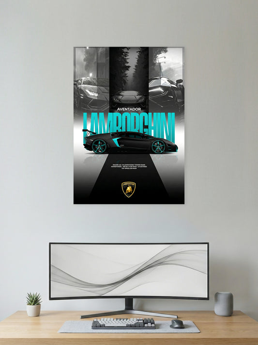 Lamborghini Aventador Wall Poster – Luxury Supercar Art Print