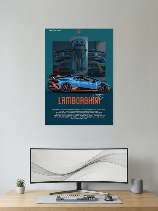 Lamborghini Huracán STO Wall Poster – Track-Focused Supercar Art