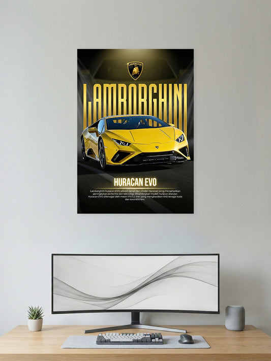Lamborghini Huracán EVO Wall Poster – Luxury Supercar Art