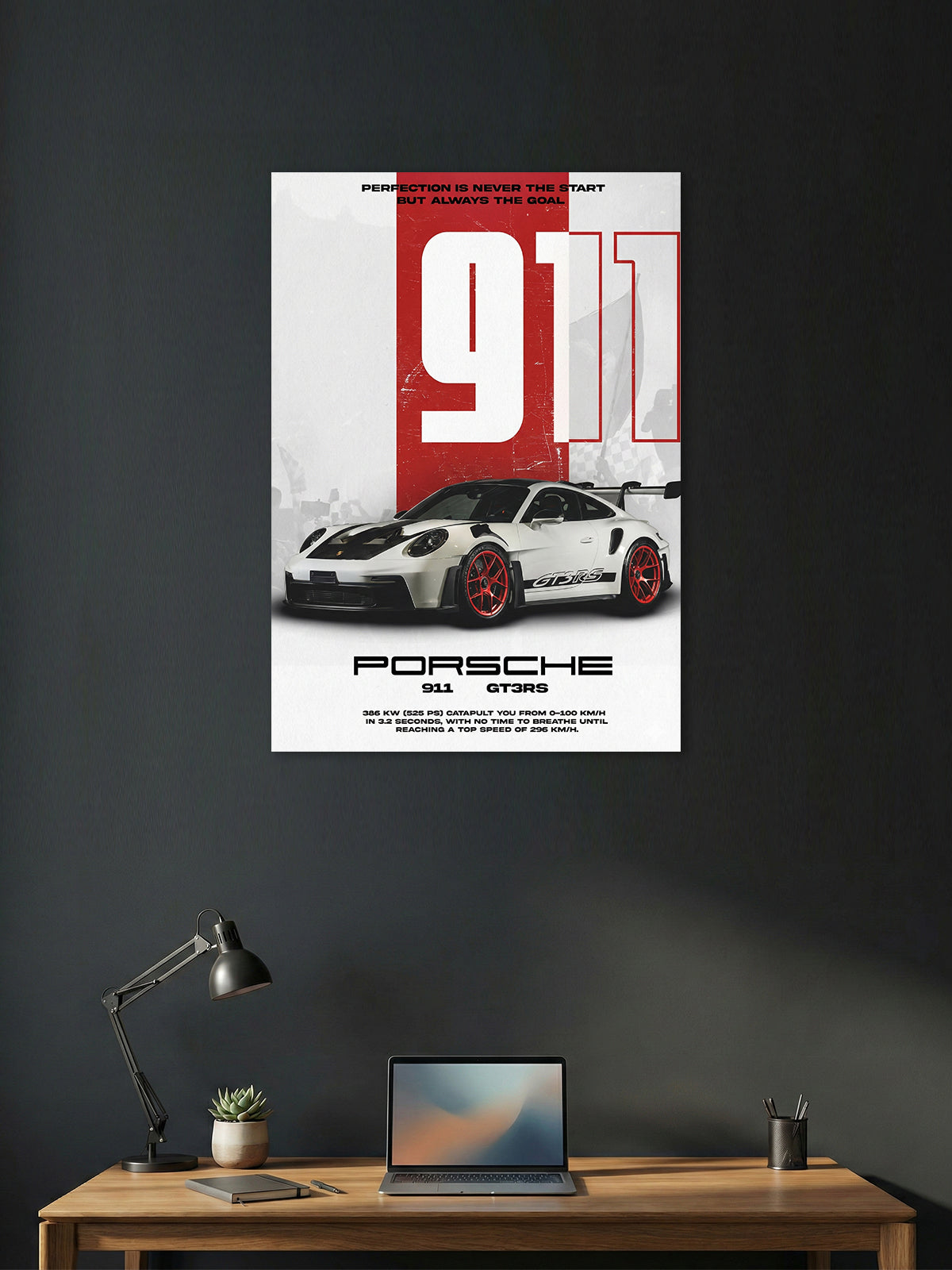 Porsche 911 GT3 RS Wall Poster – Motorsport Performance Art