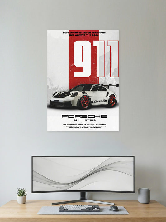 Porsche 911 GT3 RS Wall Poster – Motorsport Performance Art