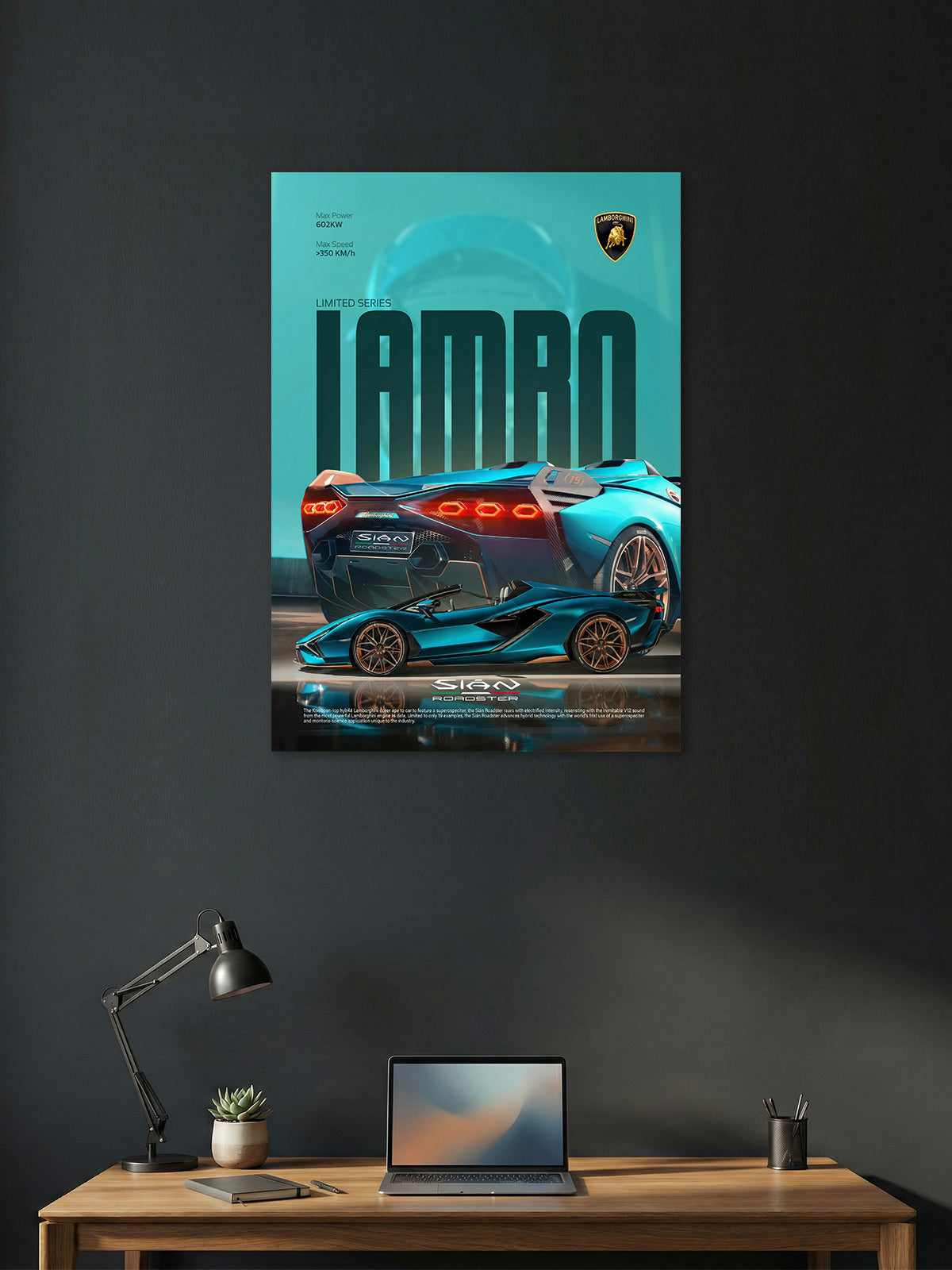 Lamborghini Sián Roadster Wall Poster – Limited Series Hypercar Art