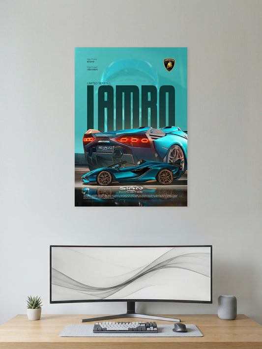 Lamborghini Sián Roadster Wall Poster – Limited Series Hypercar Art