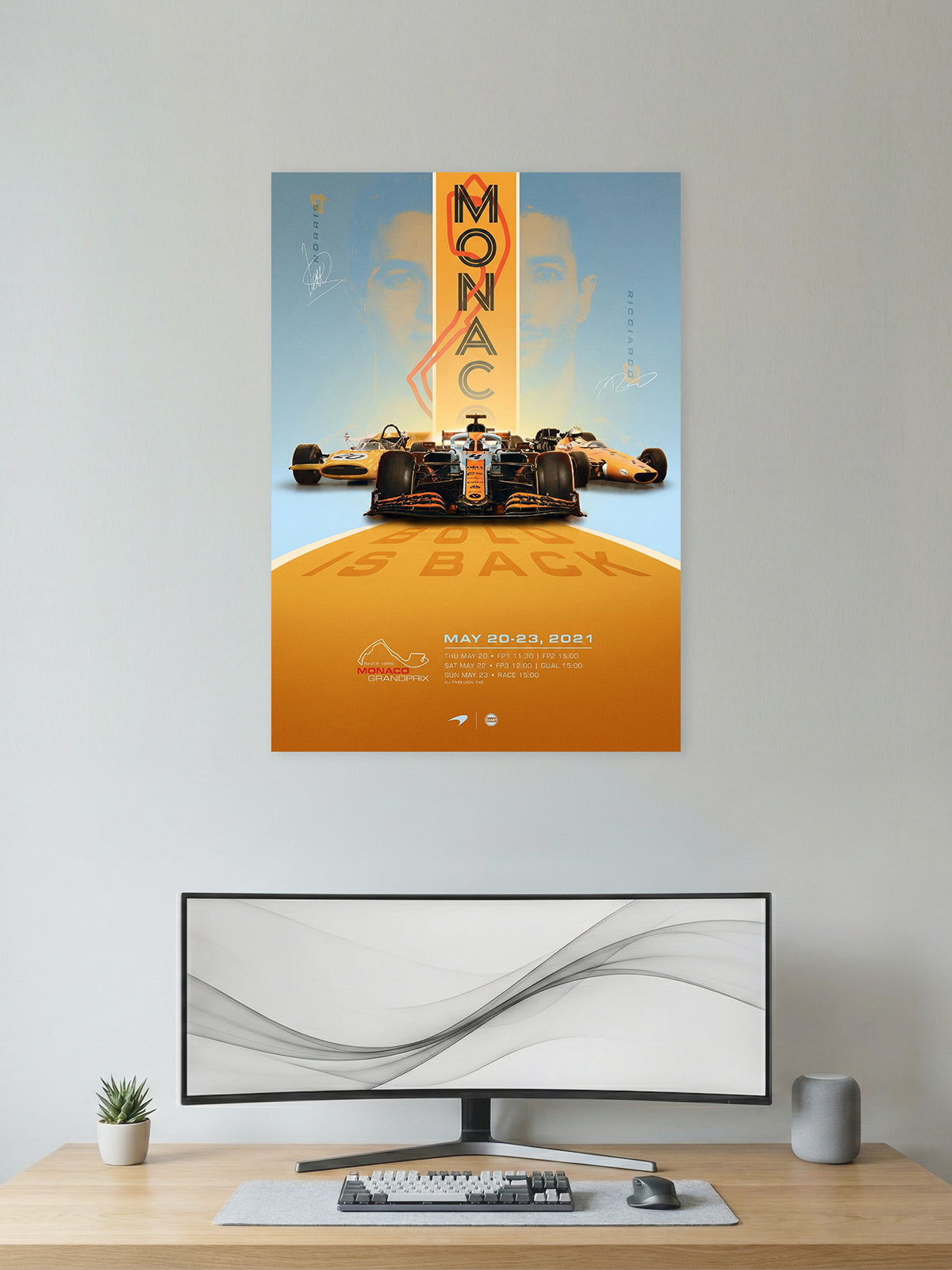 Monaco Grand Prix Wall Poster – Formula Racing Heritage Art