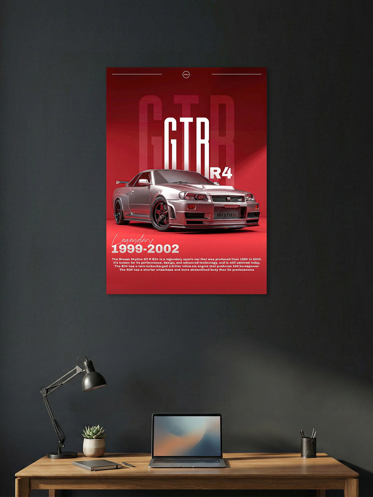 Nissan Skyline GT-R R34 Wall Poster – Legendary JDM Performance Art
