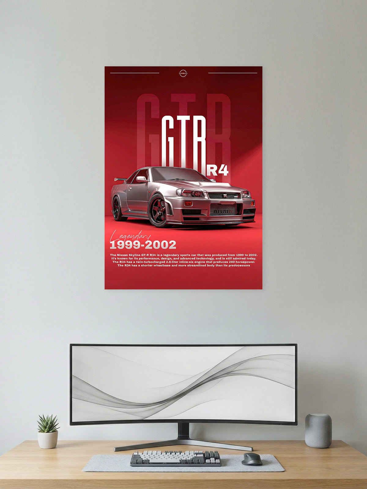 Nissan Skyline GT-R R34 Wall Poster – Legendary JDM Performance Art