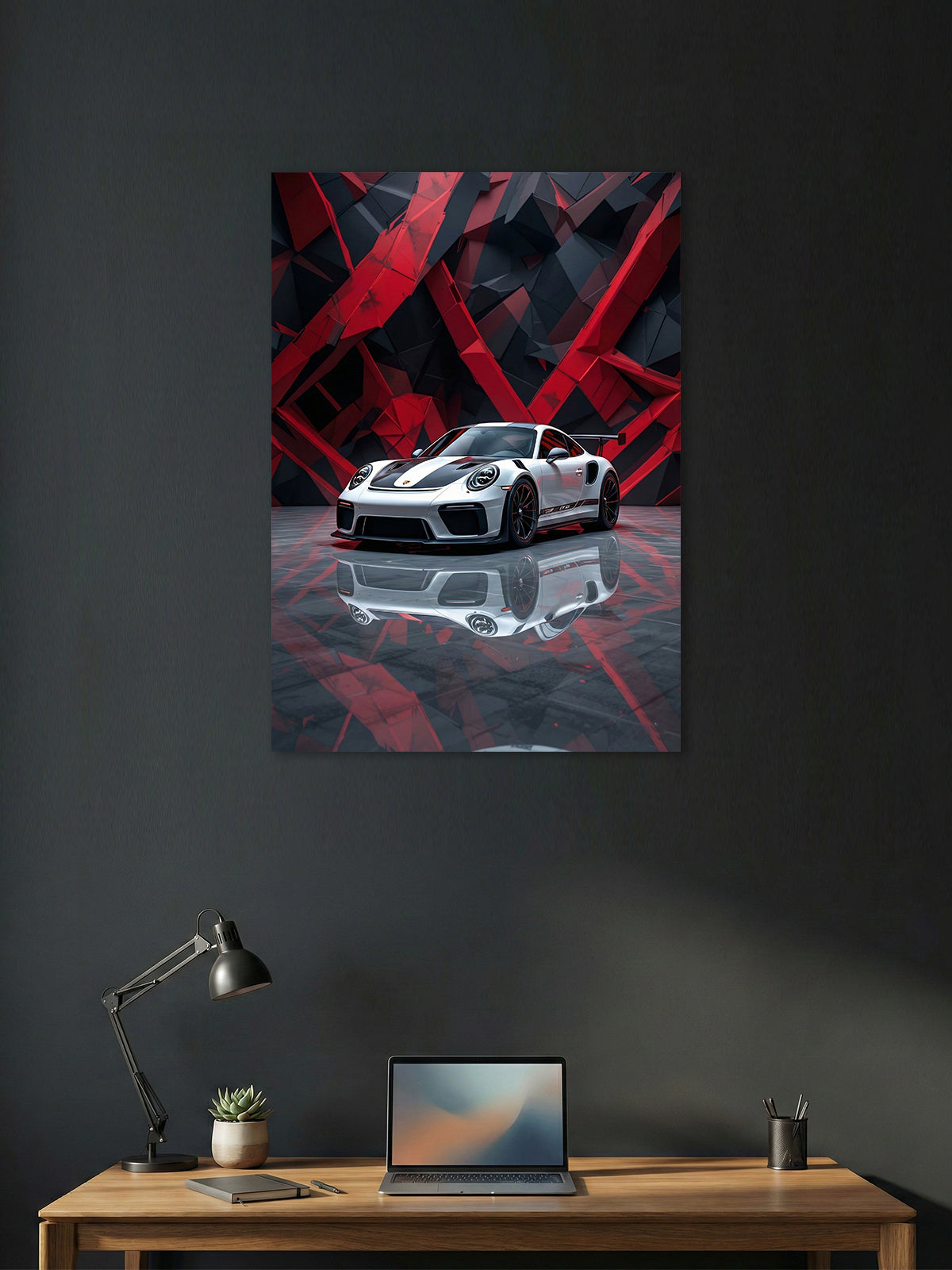 Porsche 911 GT3 RS Wall Poster – Abstract Performance Art