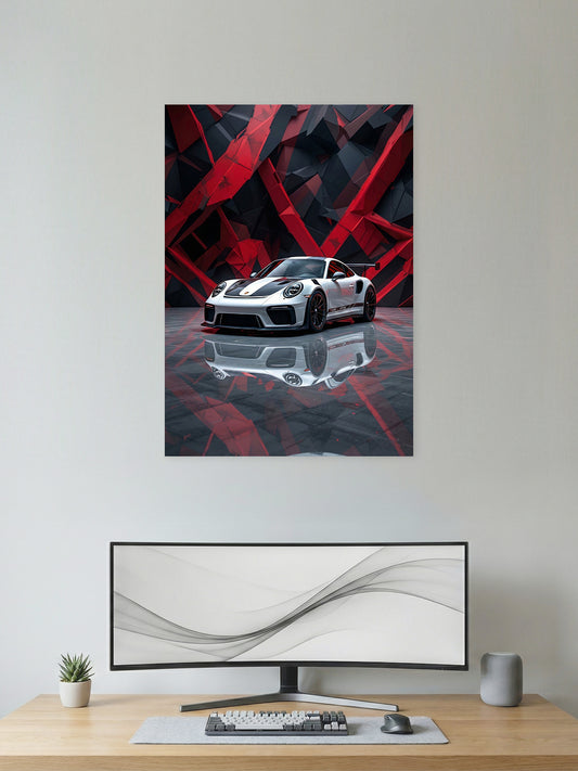 Porsche 911 GT3 RS Wall Poster – Abstract Performance Art
