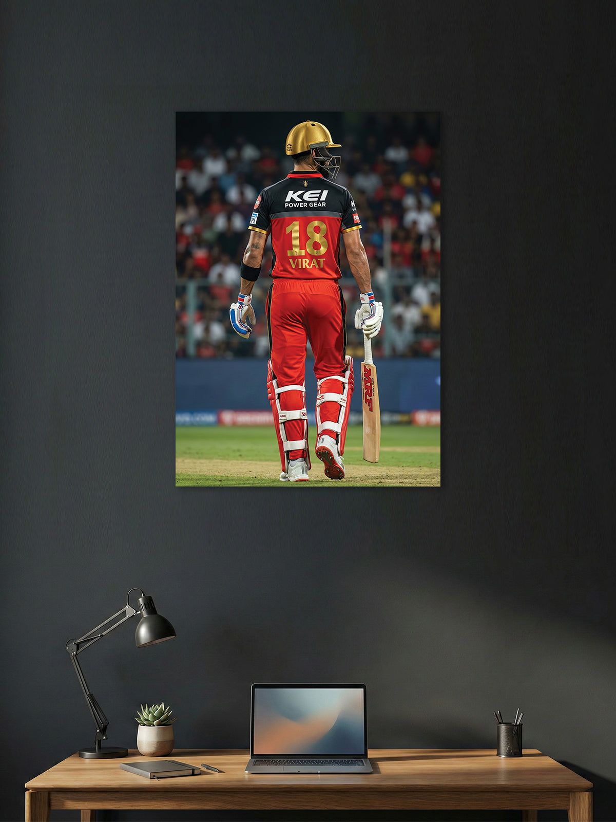 Number 18 – Fearless Cricket Batsman Walkout Wall Poster