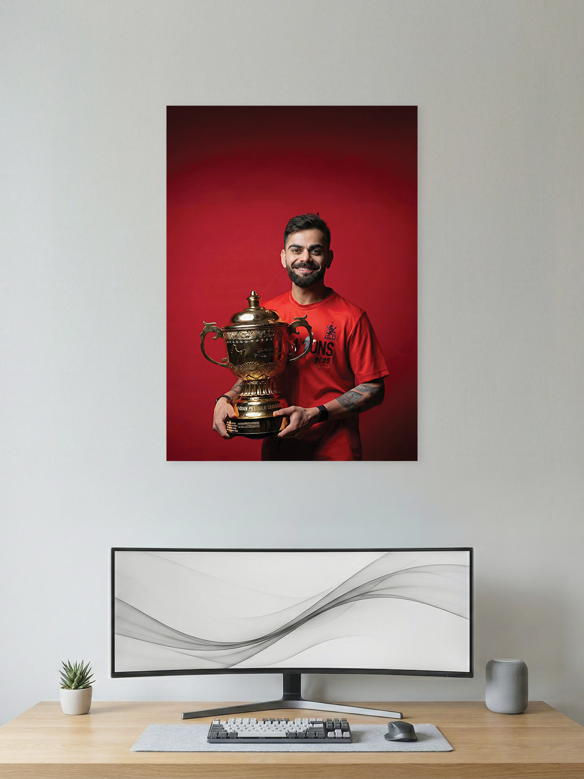 Cricket Champion Trophy Portrait Wall Poster