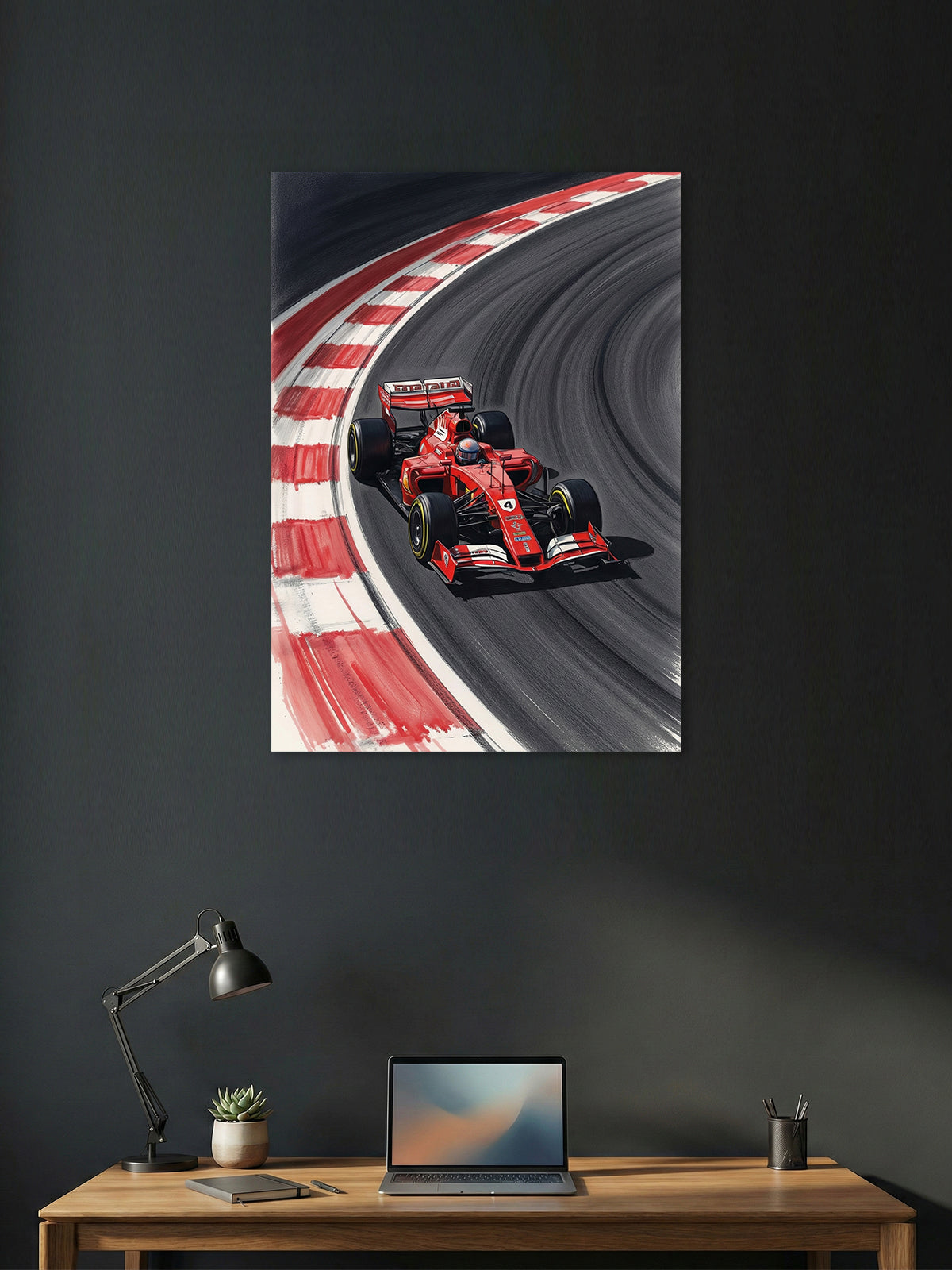 Red Formula 1 Racing Corner Poster – Motorsport Wall Art