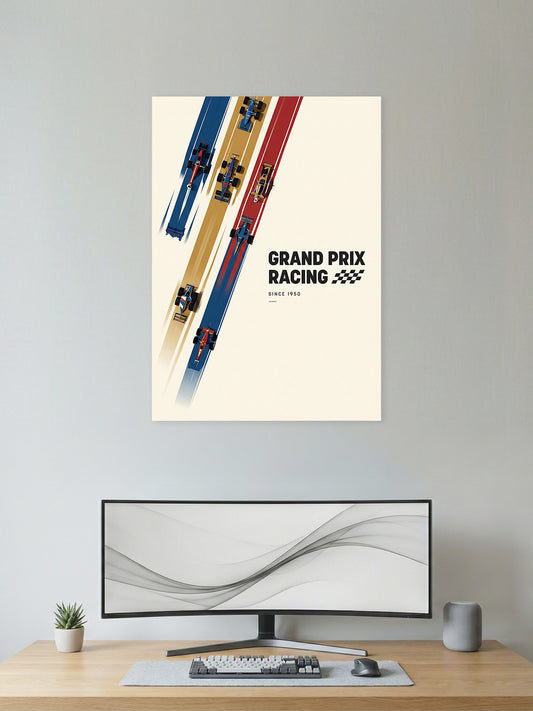 Grand Prix Racing Minimalist Poster – Formula 1 Wall Art